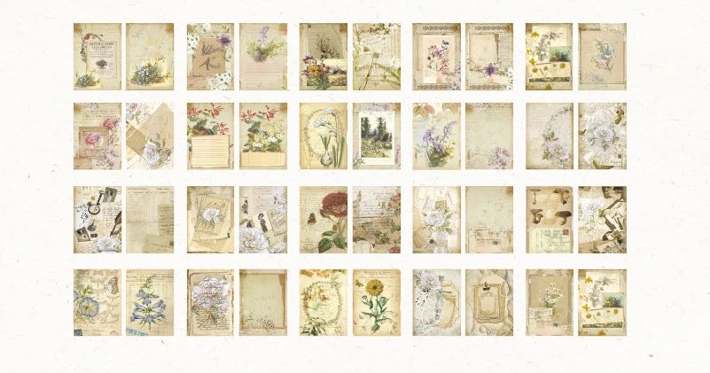 Papiers Scrapbooking Vintage Recto-Verso | 40 Feuilles