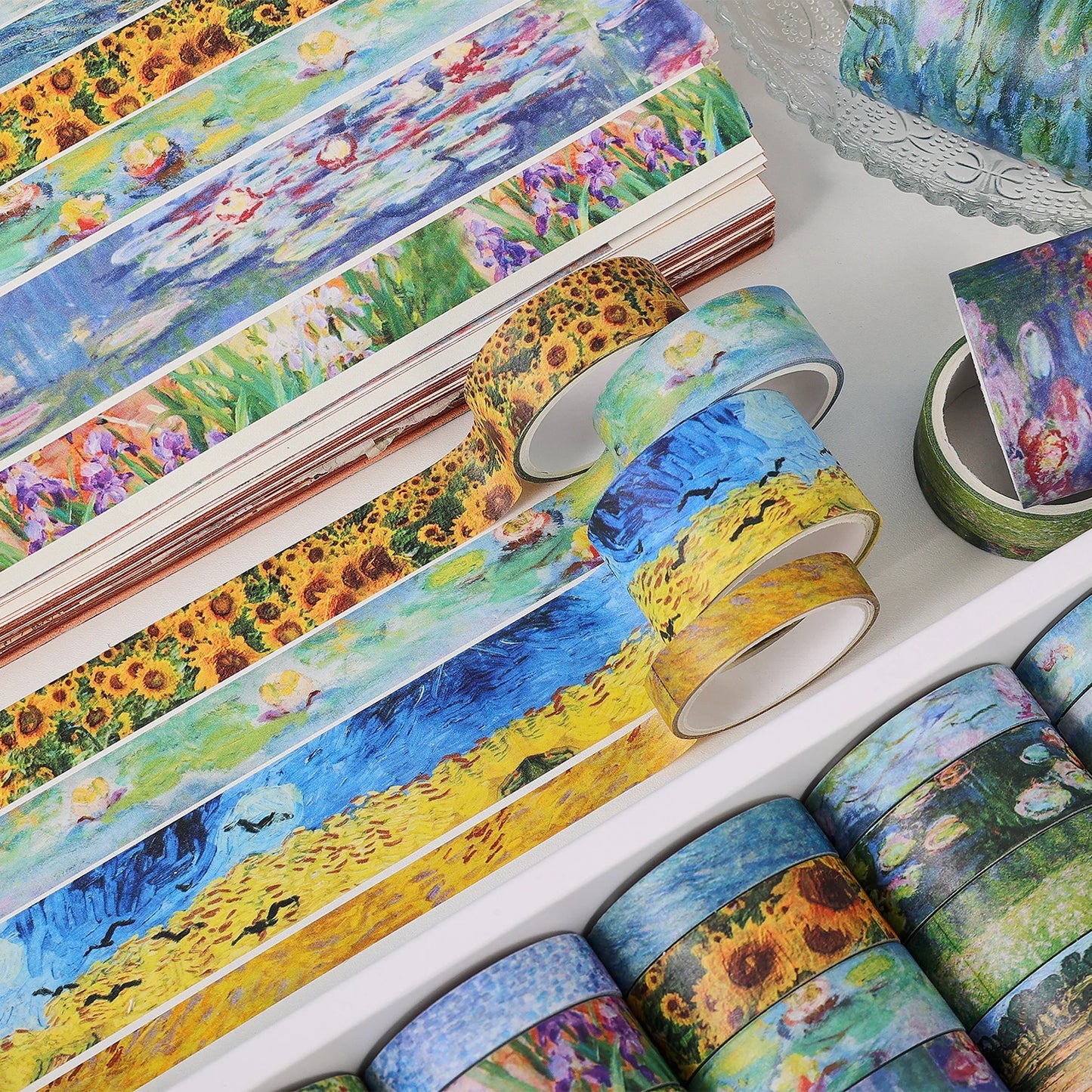 Set de Washi Tapes Artiste – Motifs Van Gogh | 32 Rouleaux
