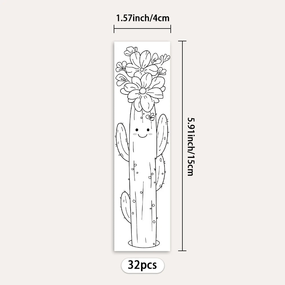 Marque-pages Coloriage Plantes en Pot| 32 Pièces