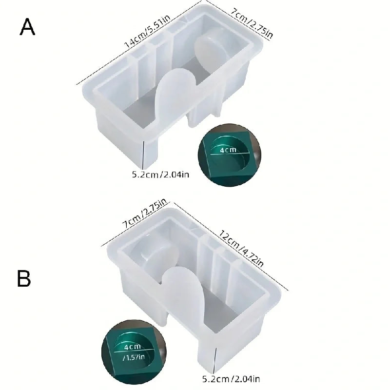 Moule Silicone Bougeoir Cœur à Assembler – Décor DIY | Bougie, Savon et Résine