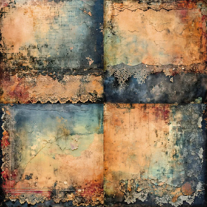 Papiers Scrapbooking Dentelle Vintage Shabby - 24 Feuilles