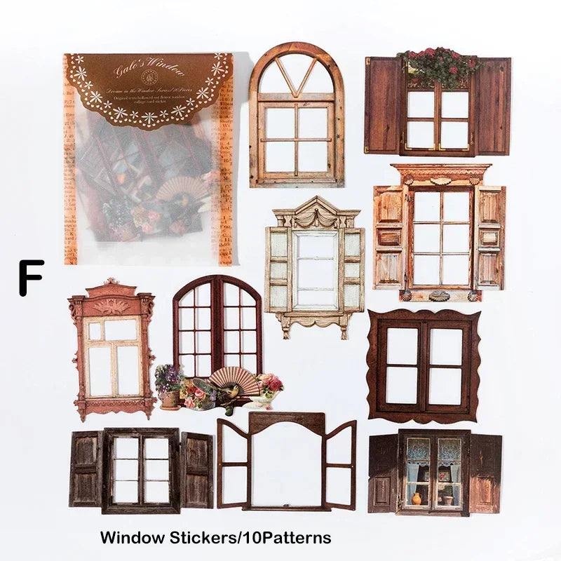 Stickers Fenêtres Découpées – Style Aesthetic | 10 Pièces