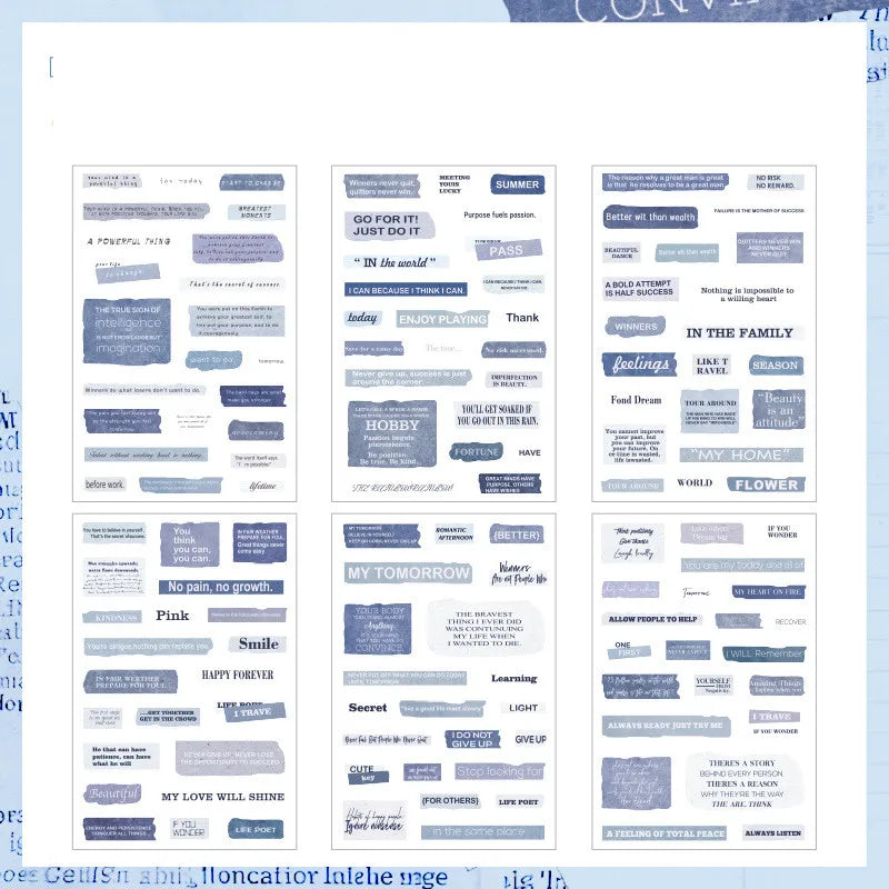 Stickers Anglais Vintage Mots| 6 Feuilles