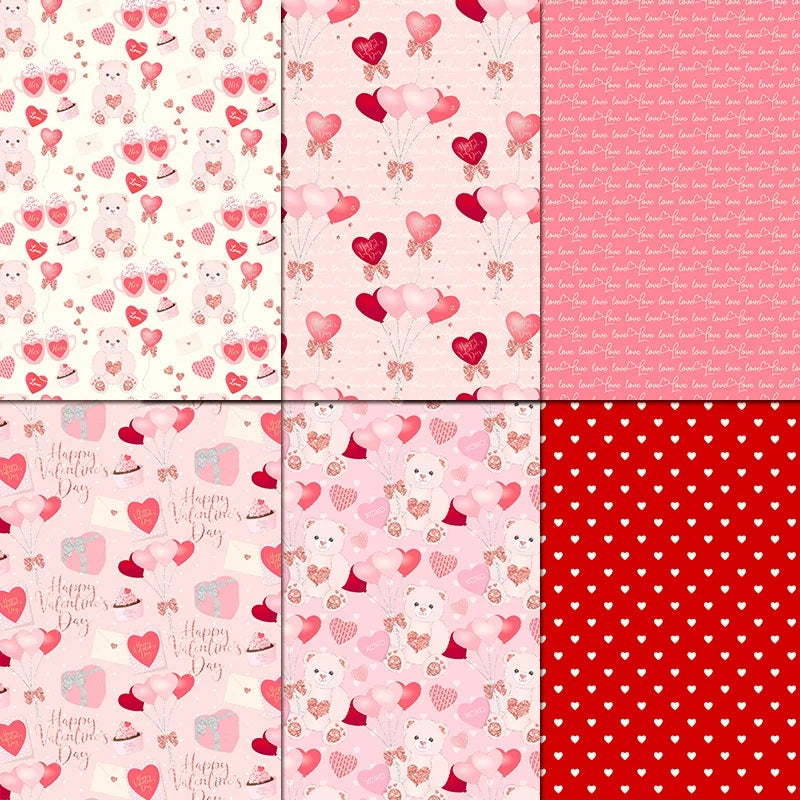 Papiers Scrapbooking Saint-Valentin | 24 Feuilles