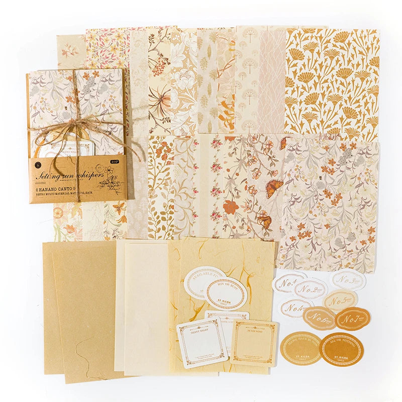 Papiers Scrapbooking Vintage Floraux | 40 Pièces