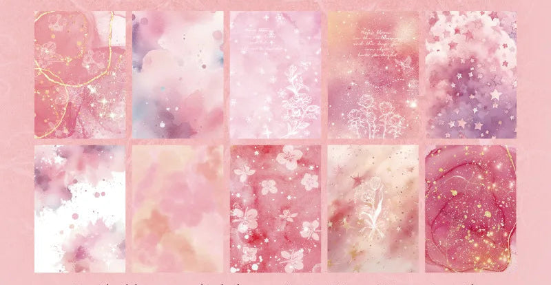 Papiers Scrapbooking  Effet Aquarelle & Couleurs Estompées | 20 Pièces - 6 couleurs aux choix