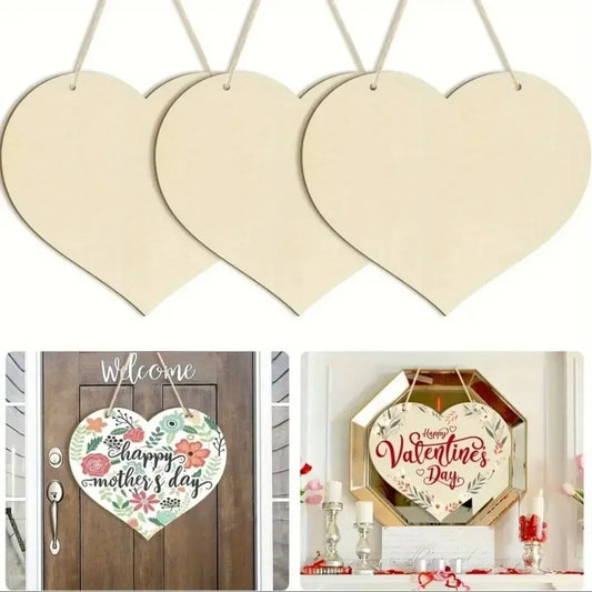 Grand Cœur en Bois Brut à Personnaliser – Support DIY Créatif