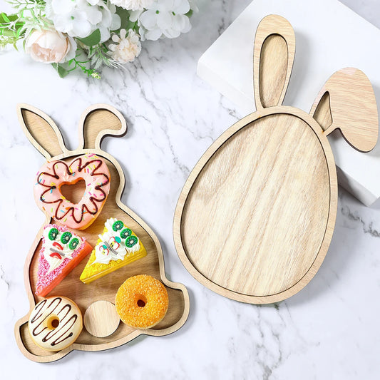 Plateau Bois Lapin & Œuf – Décoration de Pâques