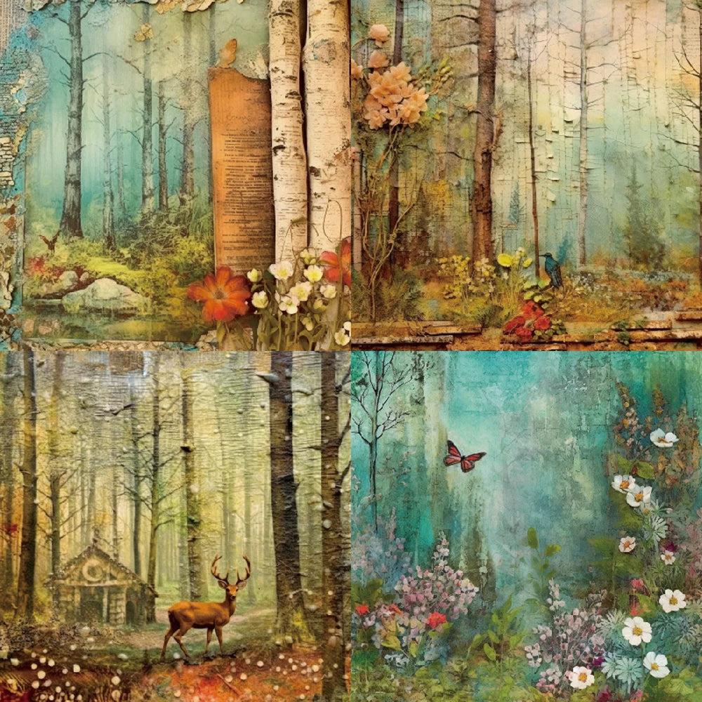 Papiers Scrapbooking Thème Forêt & Animaux - 24 Feuilles