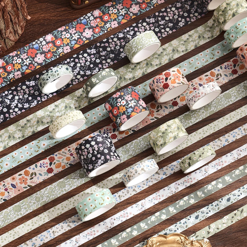 Set de Washi Tapes Floraux Vintage | 12 Rouleaux