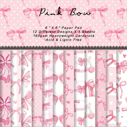 Papiers Scrapbooking Nœuds & Papillons – Inspiration K-pop| 12 Feuilles