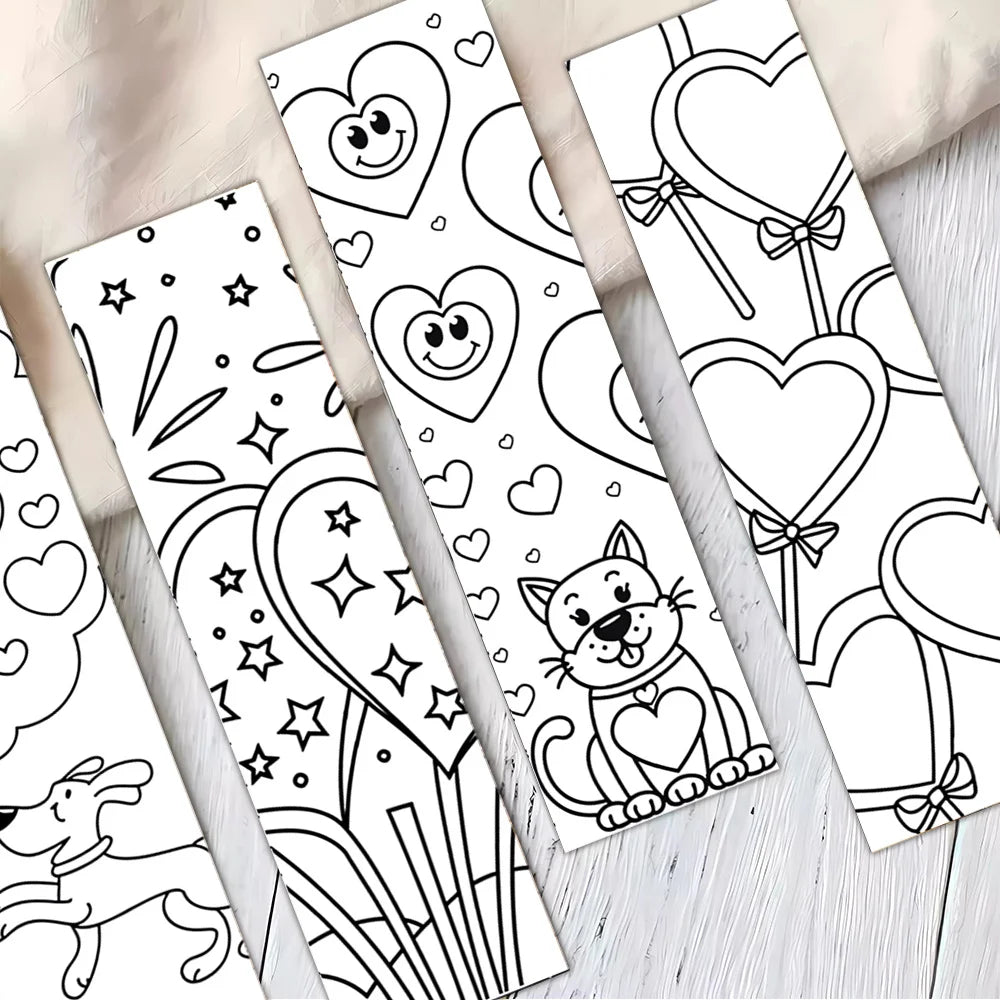 Marque-pages à Colorier Cœur | 32 Pièces