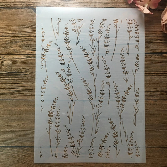 Pochoir Texture Herbe Fine – Superposition DIY | Format A4