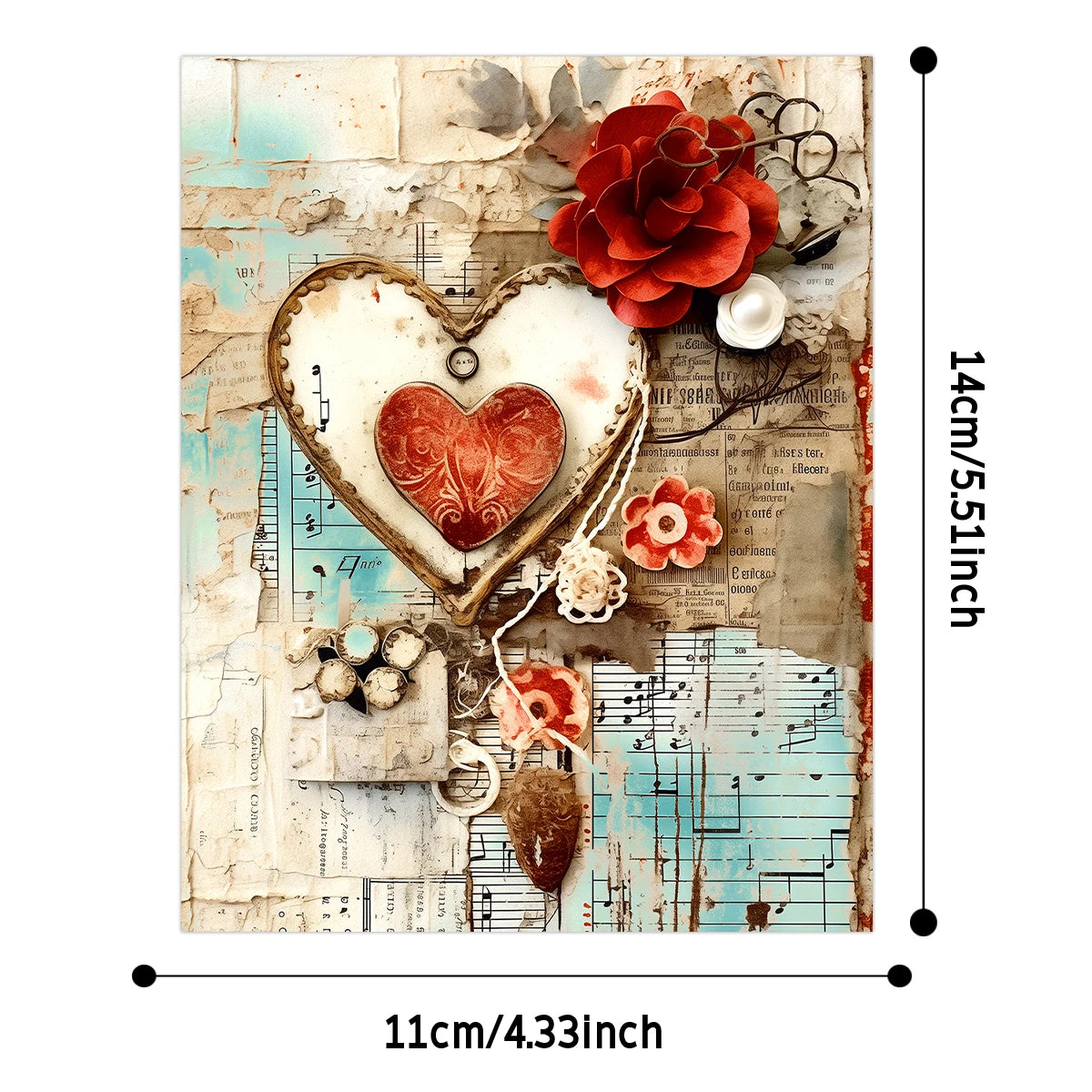 Papiers Scrapbooking Vintage – Cœurs & Roses | 30 Feuilles