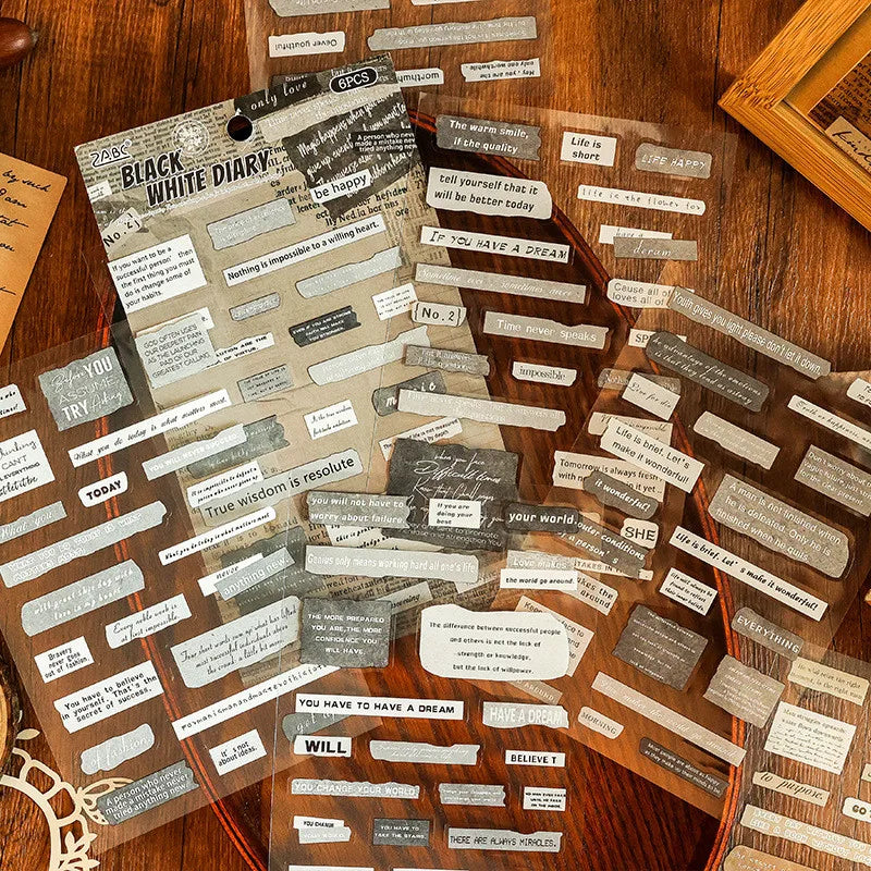 Stickers Anglais Vintage Mots| 6 Feuilles