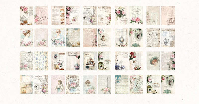Papiers Scrapbooking Vintage Recto-Verso | 40 Feuilles