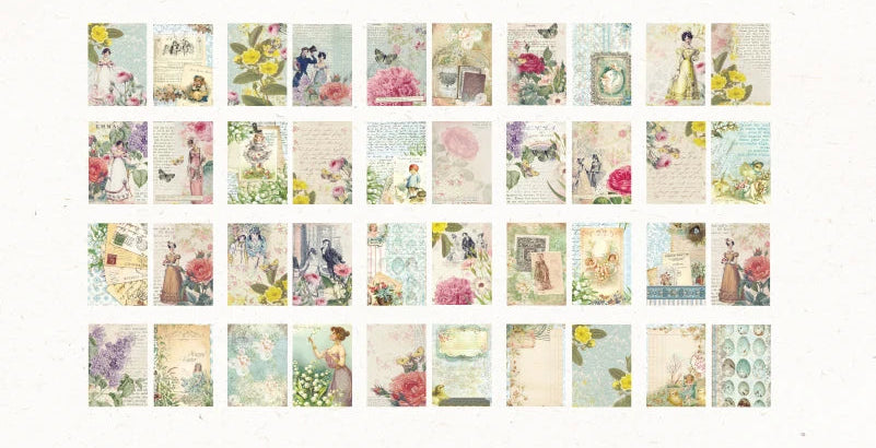 Papiers Scrapbooking Vintage Recto-Verso | 40 Feuilles