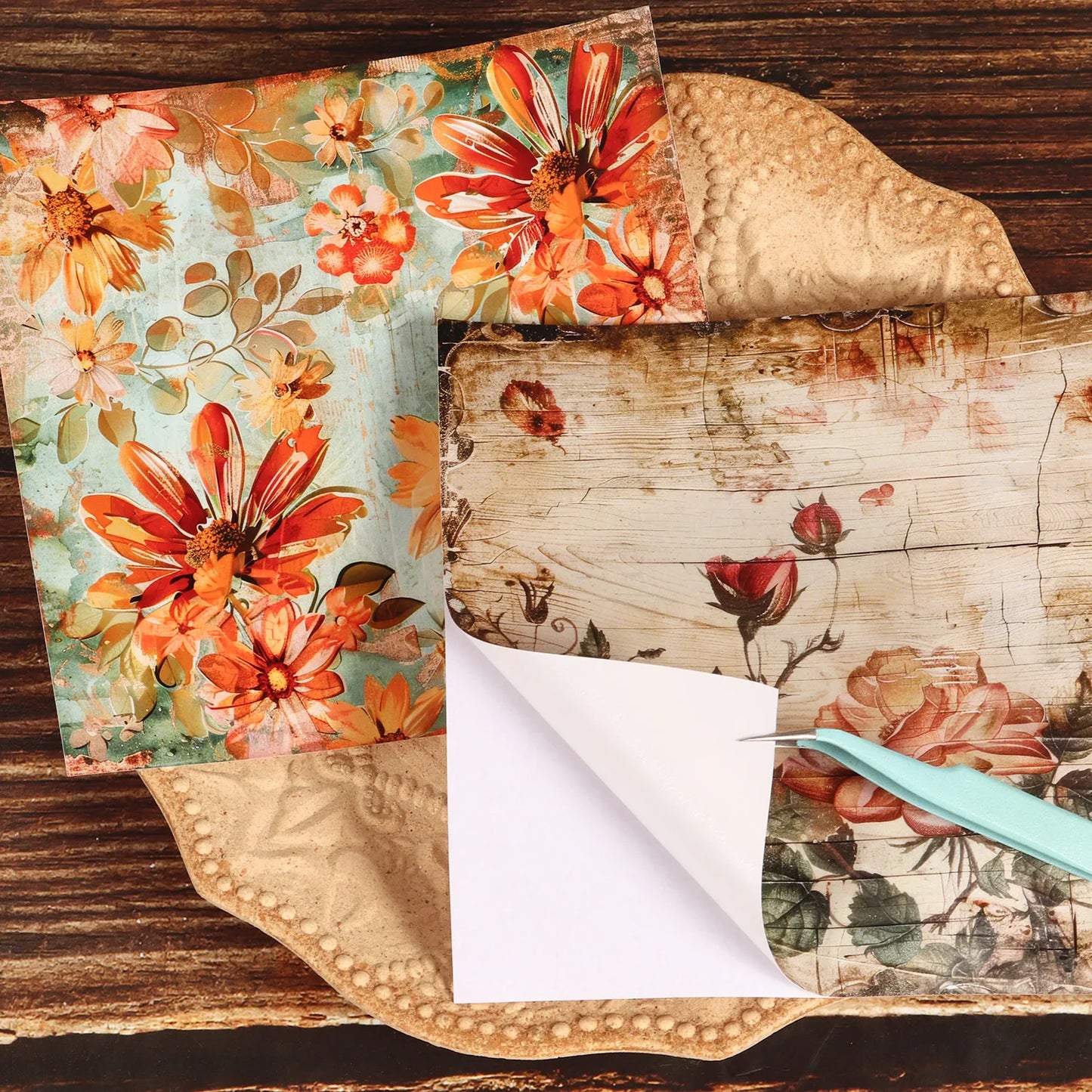 Stickers de Fond Scrapbooking Fleurs