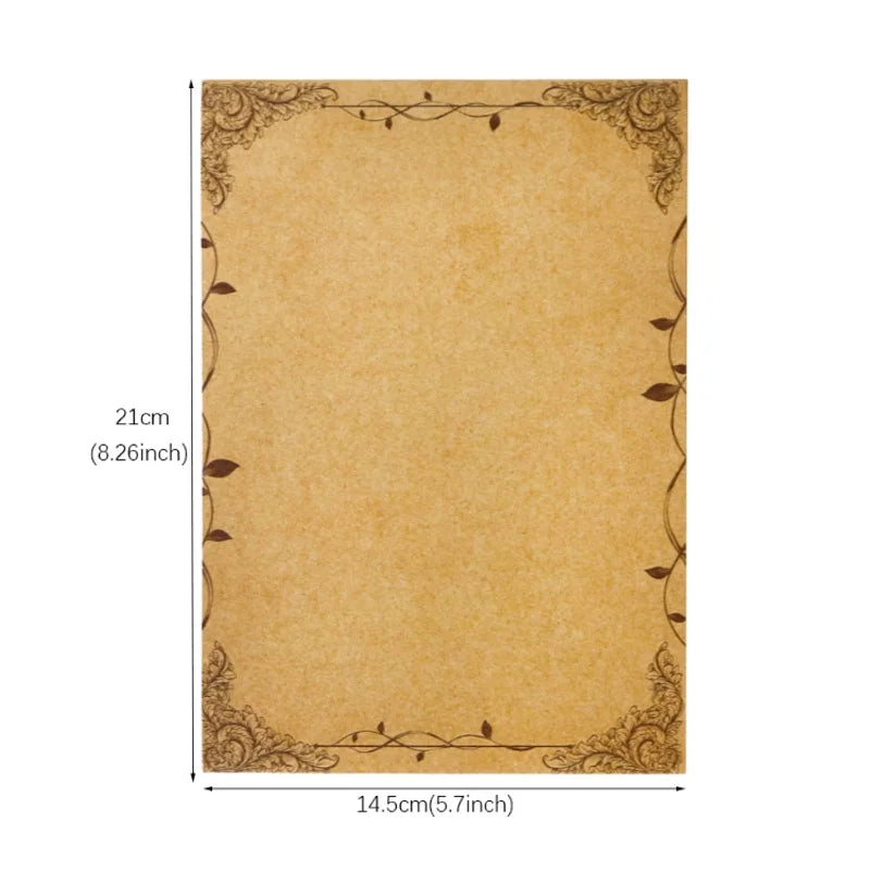 Papier d’Écriture Vintage – Parchemin Ancien - 16 Feuilles