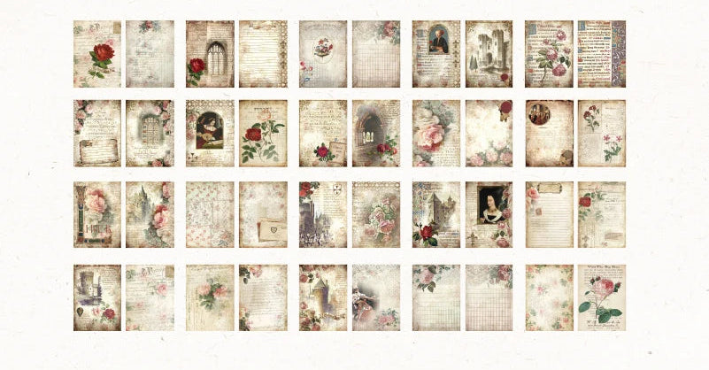 Papiers Scrapbooking Vintage Recto-Verso | 40 Feuilles