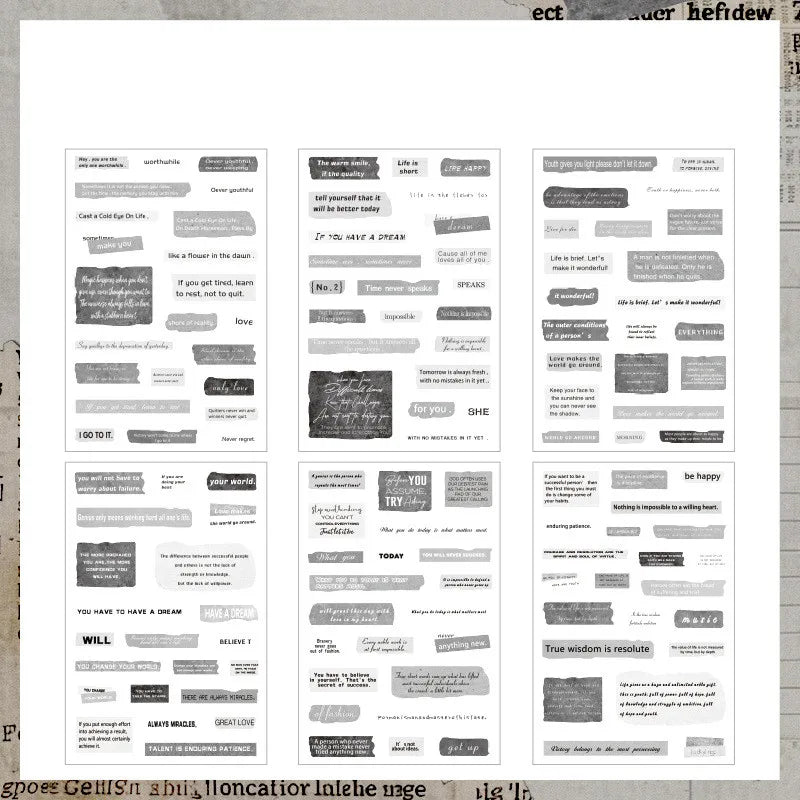 Stickers Anglais Vintage Mots| 6 Feuilles