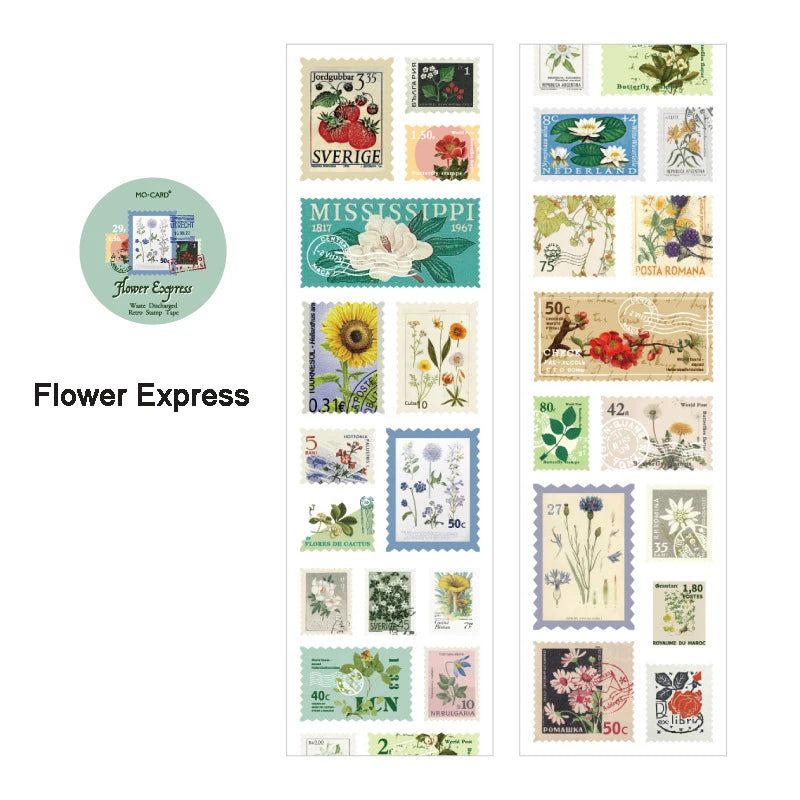 Stickers Timbres Vintage Botaniques