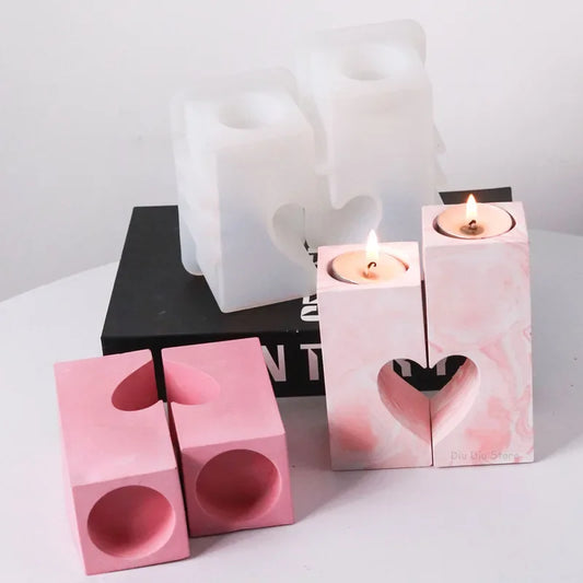 Moule Silicone Bougeoir Cœur à Assembler – Décor DIY | Bougie, Savon et Résine