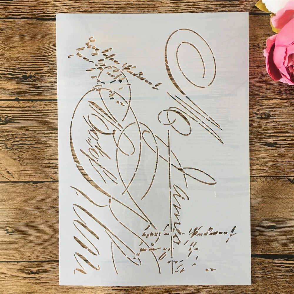 Pochoir Texture Herbe Fine – Superposition DIY | Format A4