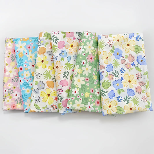 Tissus Coton Fleuri Printemps & Été – Lots de Carrés (6 pièces)