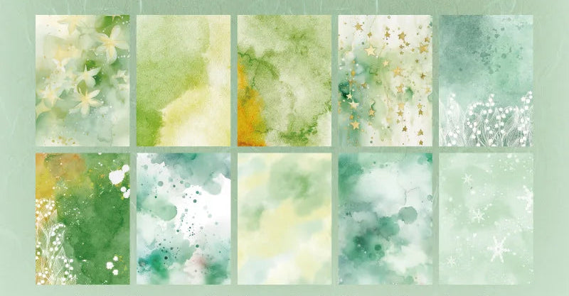 Papiers Scrapbooking  Effet Aquarelle & Couleurs Estompées | 20 Pièces - 6 couleurs aux choix