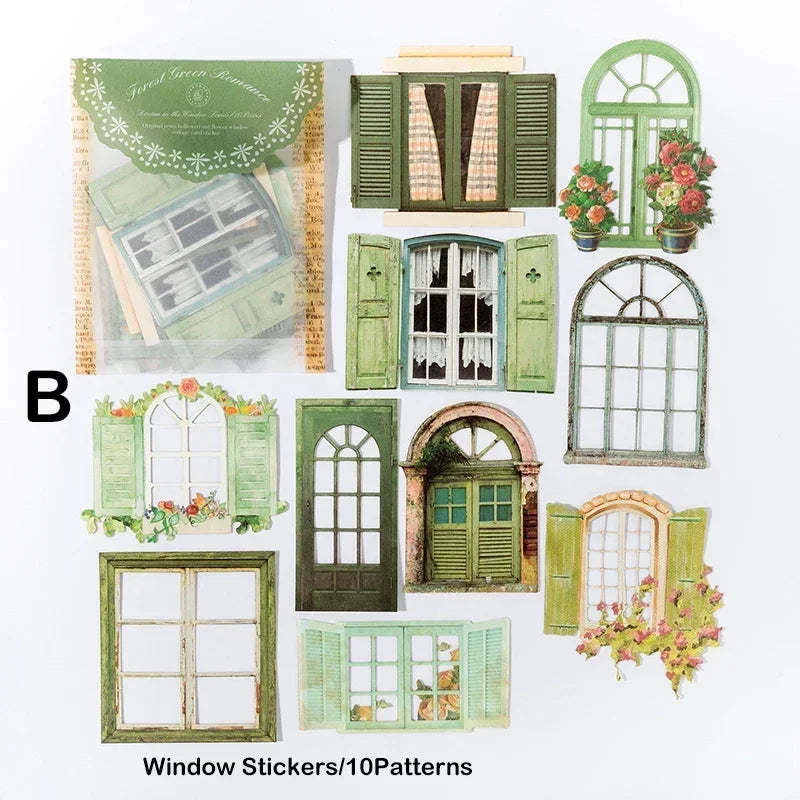 Stickers Fenêtres Découpées – Style Aesthetic | 10 Pièces
