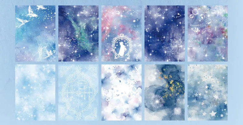 Papiers Scrapbooking  Effet Aquarelle & Couleurs Estompées | 20 Pièces - 6 couleurs aux choix