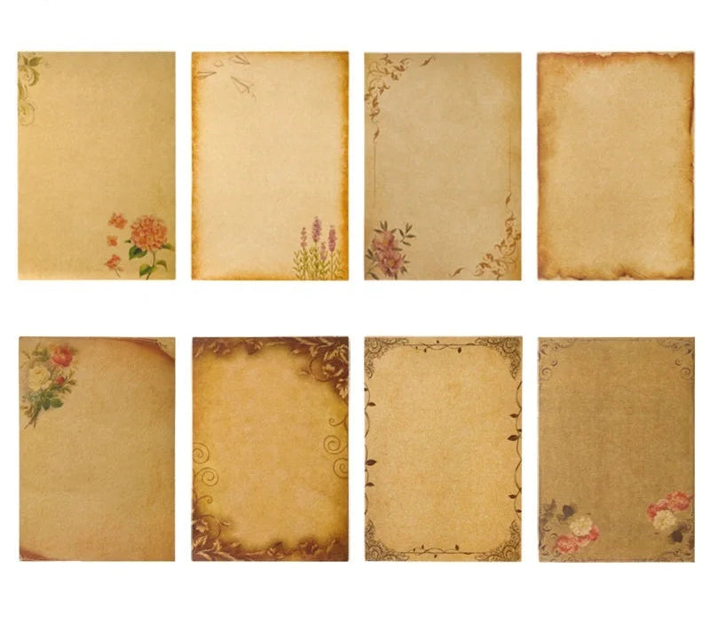 Papier d’Écriture Vintage – Parchemin Ancien - 16 Feuilles