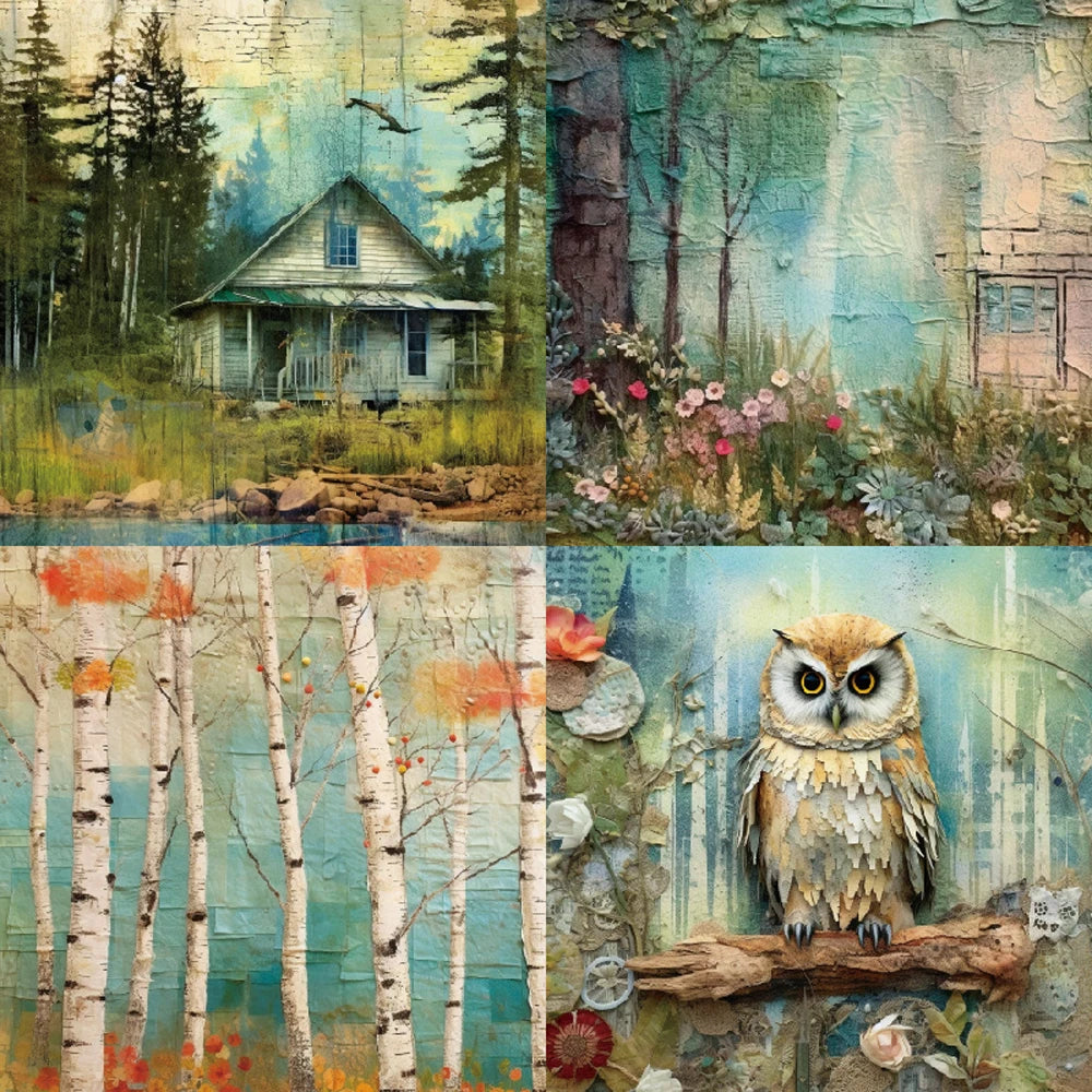 Papiers Scrapbooking Thème Forêt & Animaux - 24 Feuilles