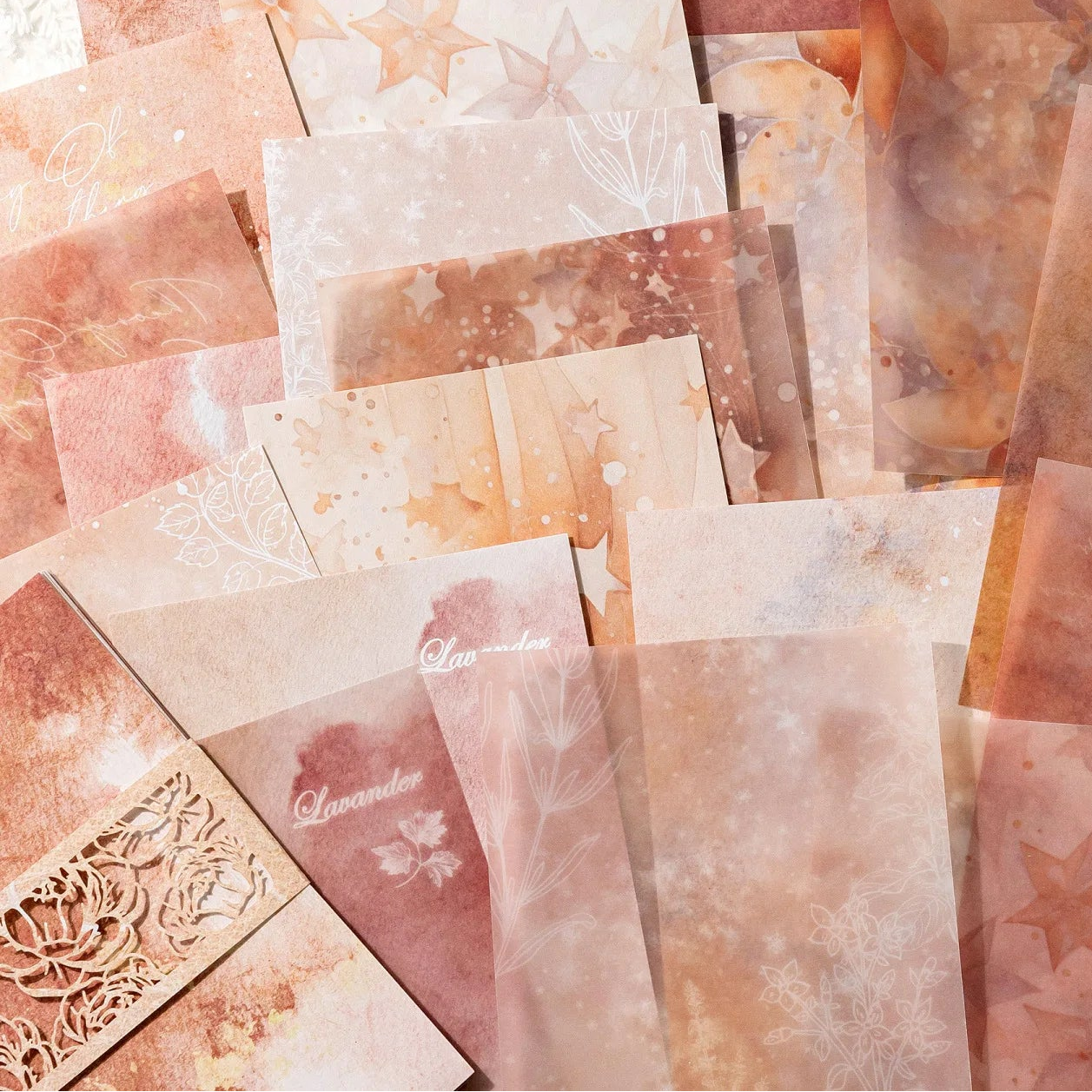 Papiers Scrapbooking  Effet Aquarelle & Couleurs Estompées | 20 Pièces - 6 couleurs aux choix