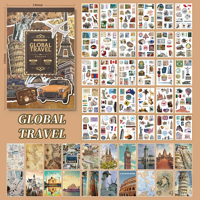 Livre de Stickers Voyage Vintage