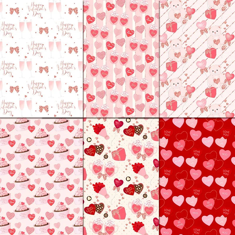 Papiers Scrapbooking Saint-Valentin | 24 Feuilles