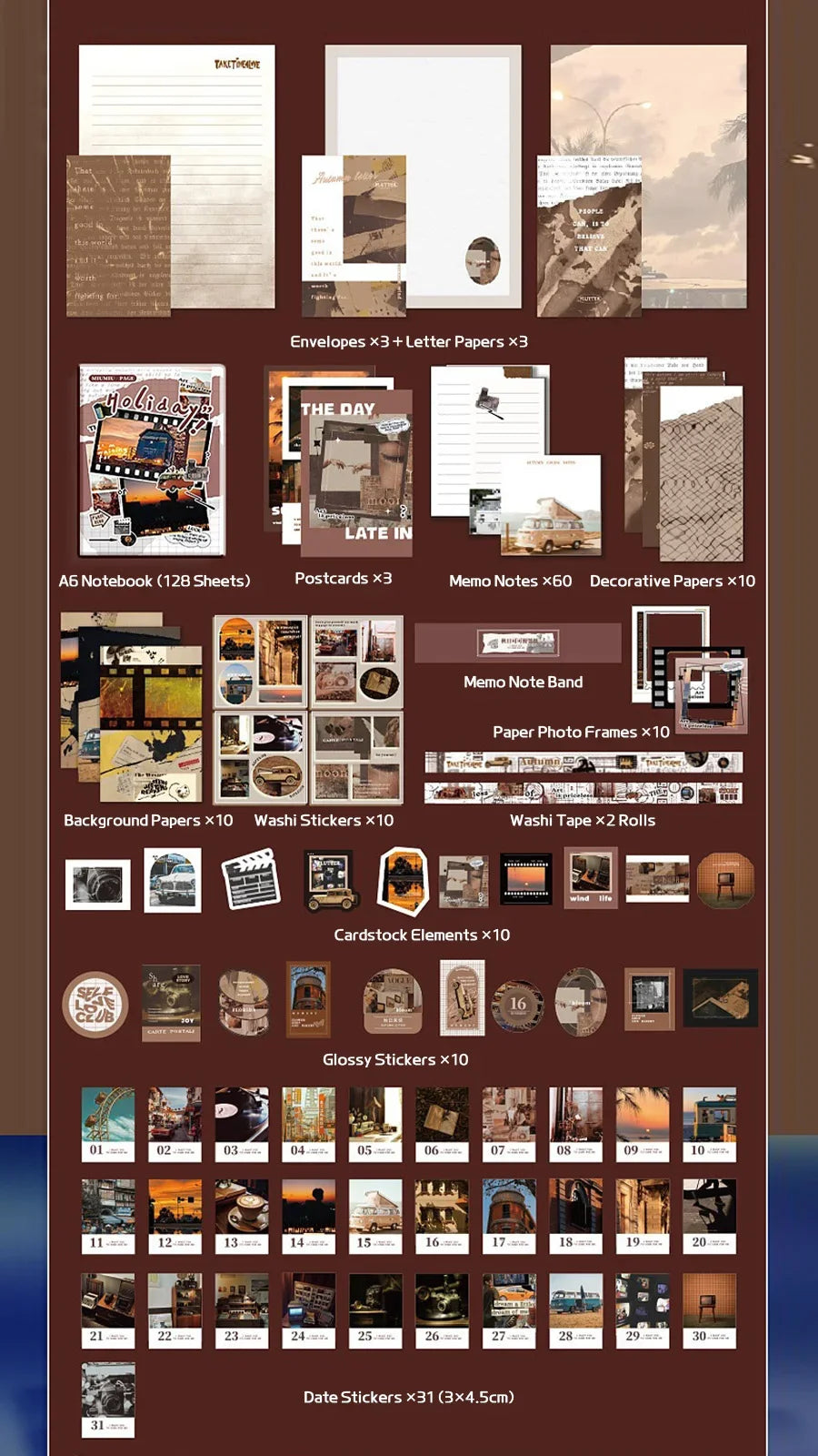 Kit Scrapbooking Voyage Vintage