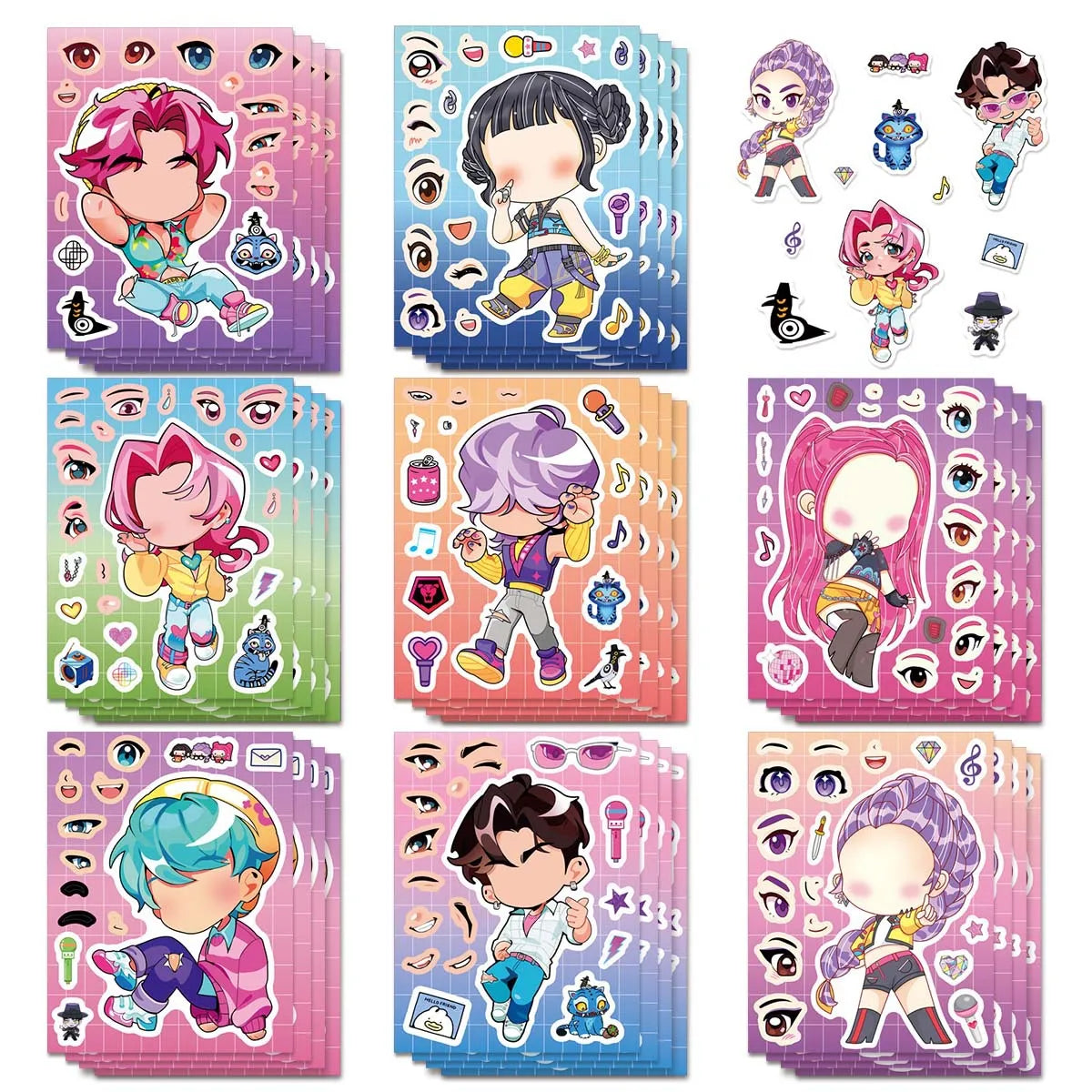 Stickers Personnages Inspiration K-Pop | Personnalisation Créative