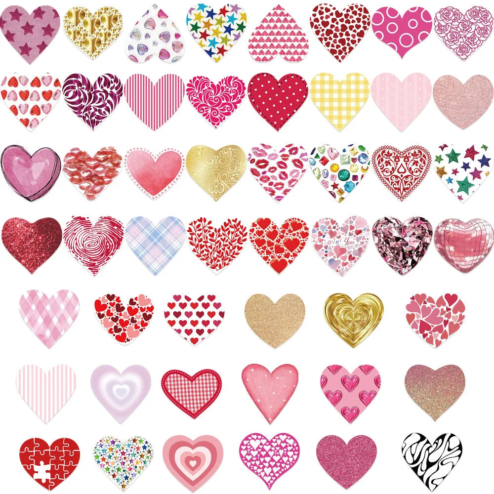Stickers Cœurs Rouges – Love & Graffiti | 10 / 25 / 50 Pièces