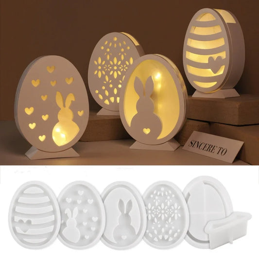 Set Moules Lapin & Œuf Creux – Décoration Lumineuse DIY