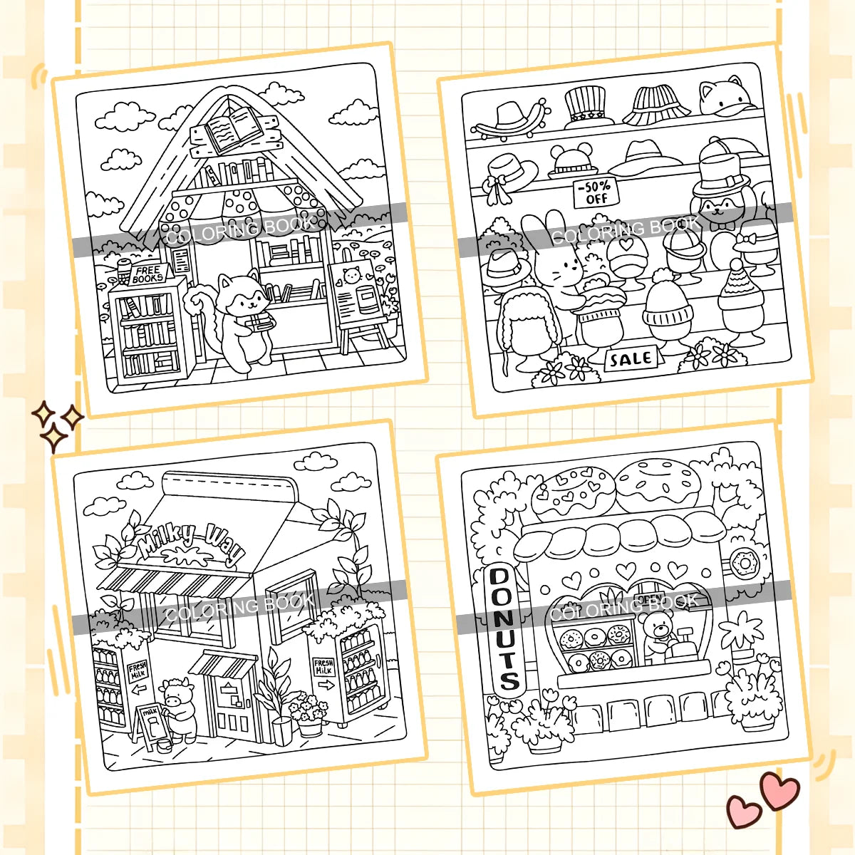 Livre de Coloriage Cosy - Cute Shop
