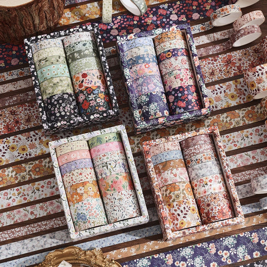 Set de Washi Tapes Floraux Vintage | 12 Rouleaux