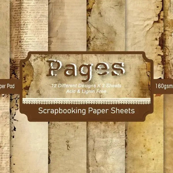 Papiers Scrapbooking Vintage – 24 feuilles