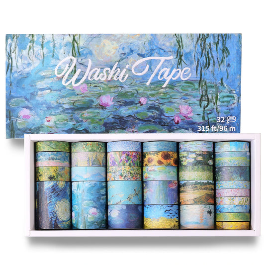 Set de Washi Tapes Artiste – Motifs Van Gogh | 32 Rouleaux