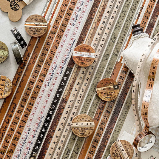 Washi Tape Vintage – Mètre Ruban de Couture | Ruban Décoratif