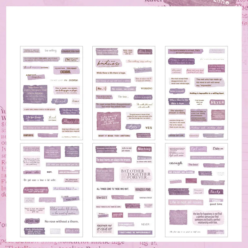 Stickers Anglais Vintage Mots| 6 Feuilles