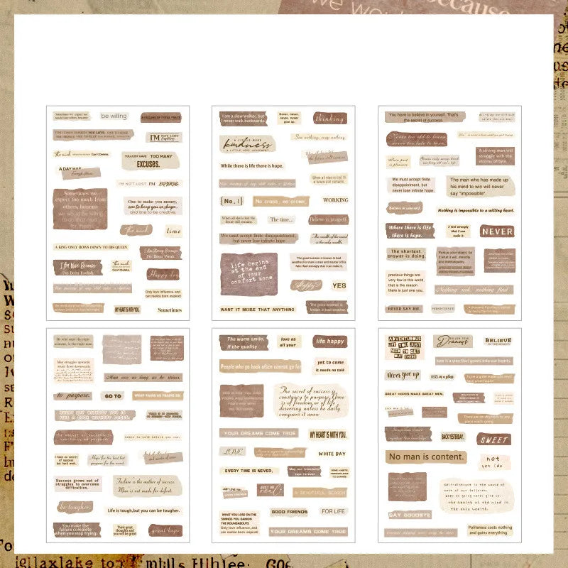 Stickers Anglais Vintage Mots| 6 Feuilles