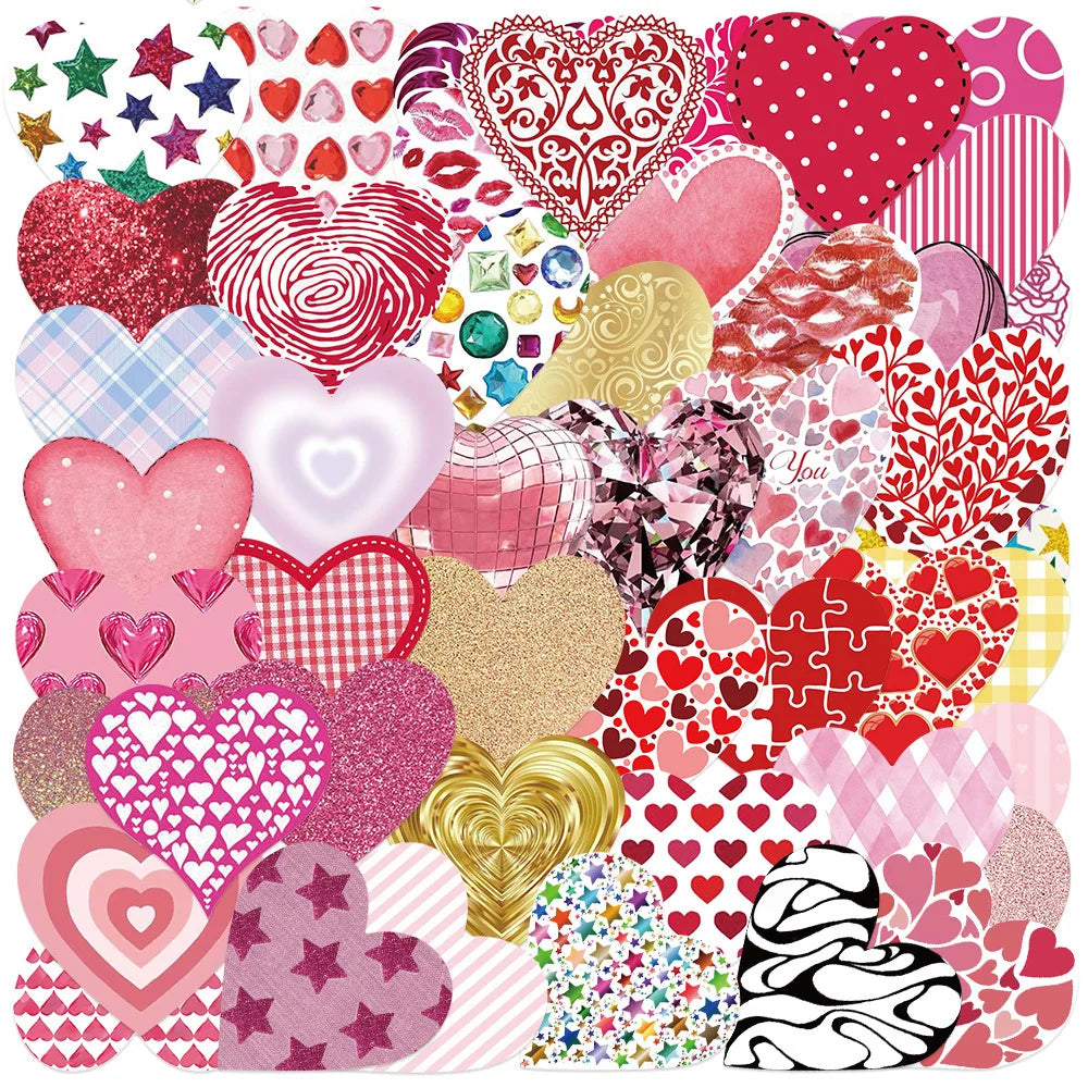 Stickers Cœurs Rouges – Love & Graffiti | 10 / 25 / 50 Pièces